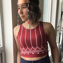 PINSTRIPE KAKINNIIT CROP TOP